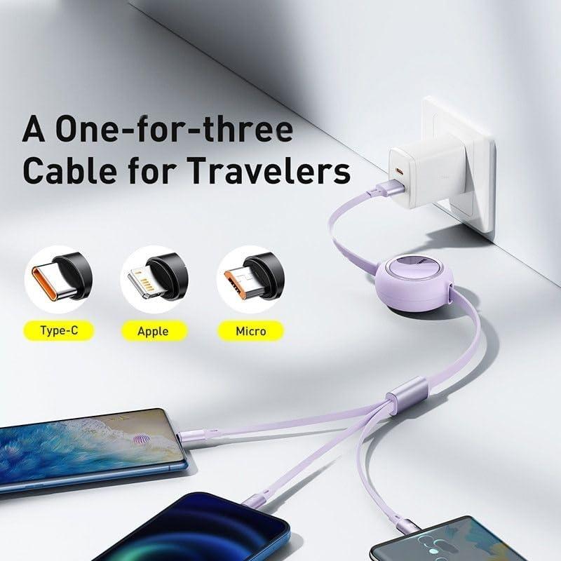 3 in 1 USB Charging Cable for Android | iOS | Type C Devices – Fast Charge and Data Sync