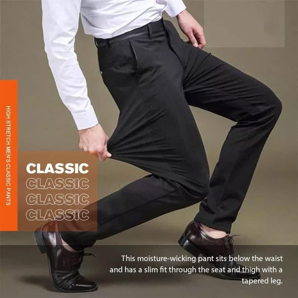 High Elasticity Men's Classic Cotton Pants – Pack of 3 | Solid Multicolor, Regular Fit, Button Closure | Everyday Casual Wear