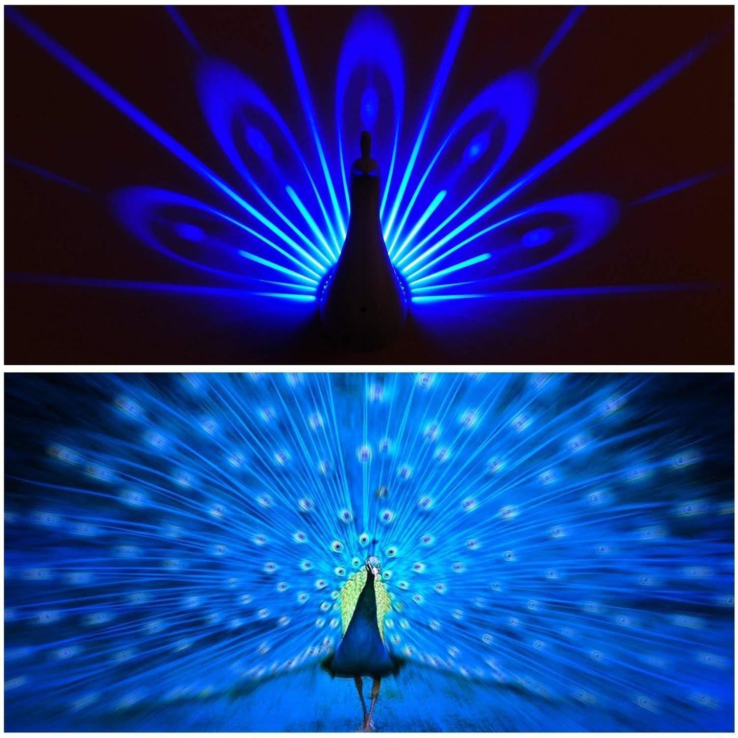 Peacock Night Light Projector – Multicolor LED Night Lamp for Kids & Bedrooms | Pack of 1