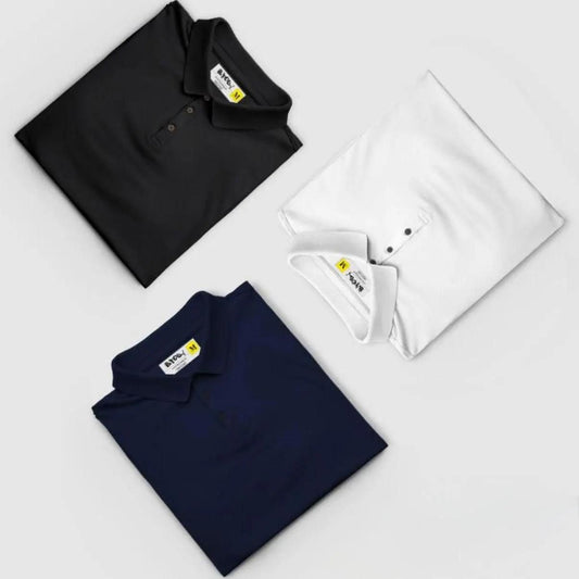 Men’s Poly Matte Polo T-Shirts | Assorted Colors | Regular Fit | Half Sleeves (Pack of 4)