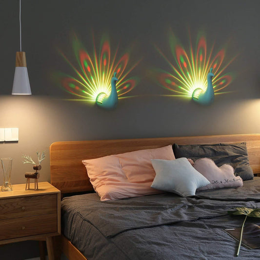 Peacock Night Light Projector – Multicolor LED Night Lamp for Kids & Bedrooms | Pack of 1