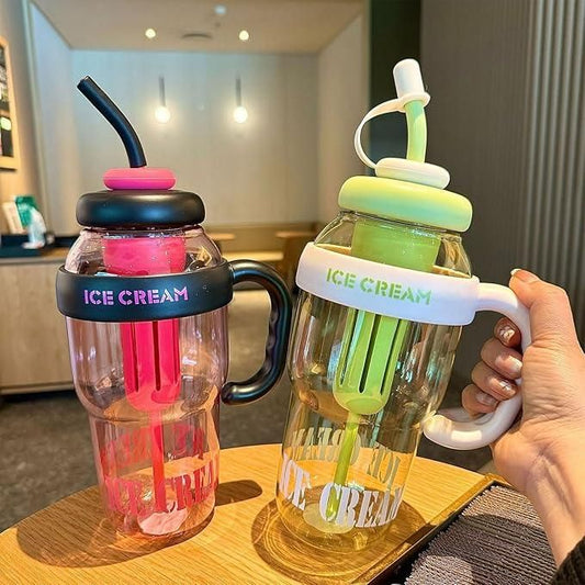 🍨 Ice Cream Bottle – Plastic Bottle with Lid for Ice Cream & Cold Beverages (Pack of 1)