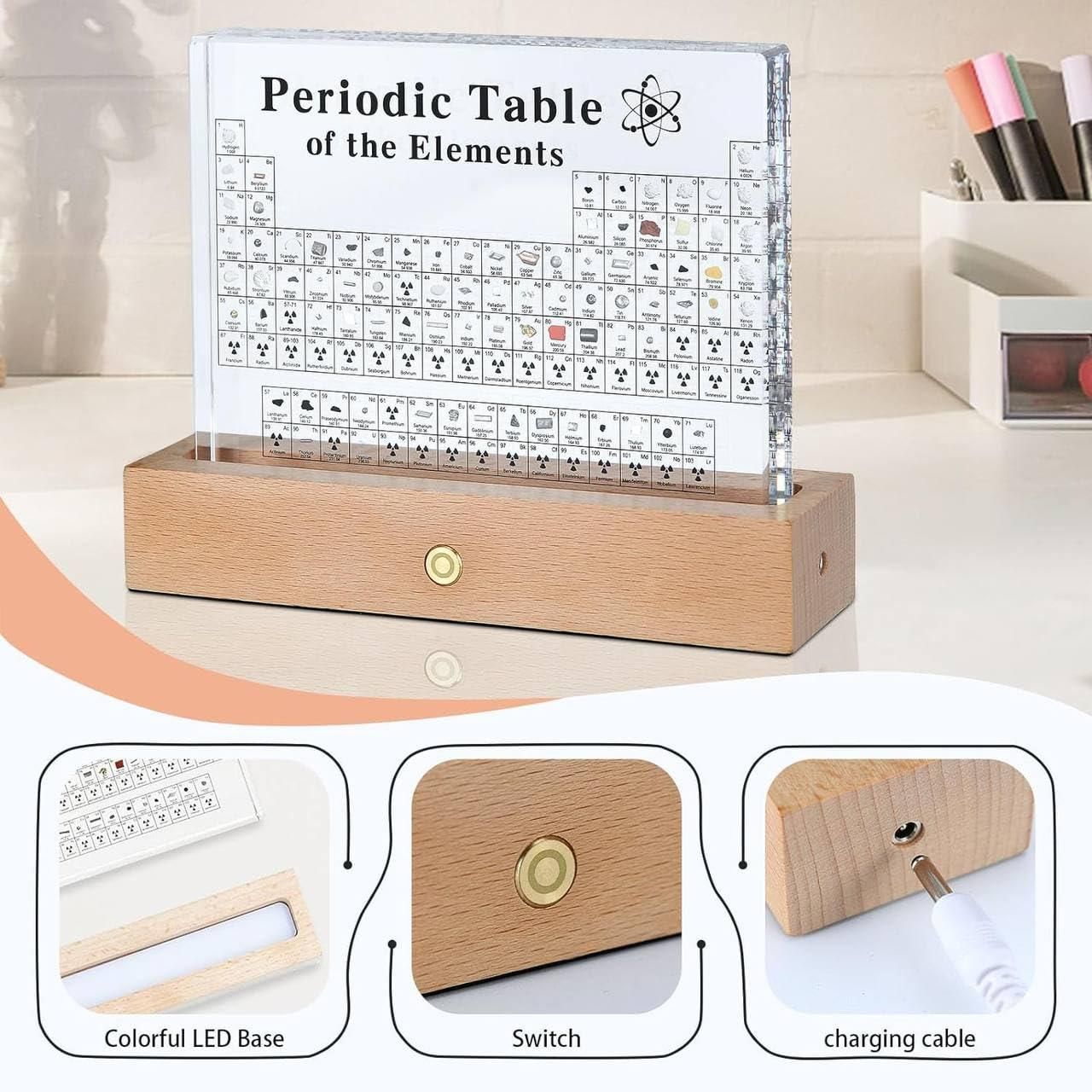 Periodic Table Display – Acrylic Educational Element Chart with Real Samples | Pack of 1