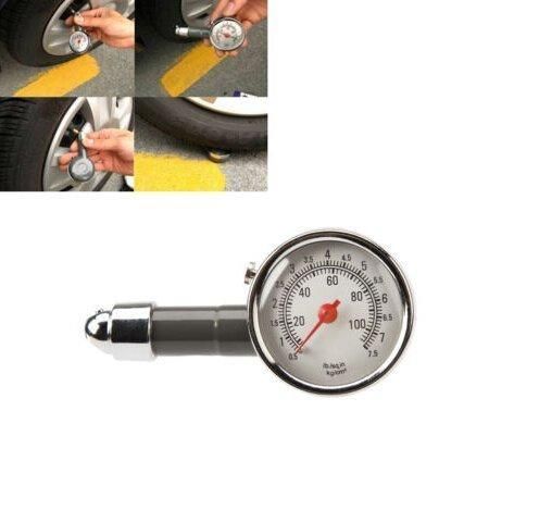 Steel Tire Pressure Gauge for Car and Bike – Compact and Durable