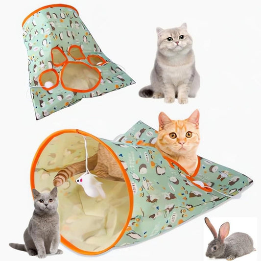 🐾 Pet Tunnel Bag – Cozy Hideaway for Cats, Lightweight & Foldable (Pack of 1, Assorted Color)