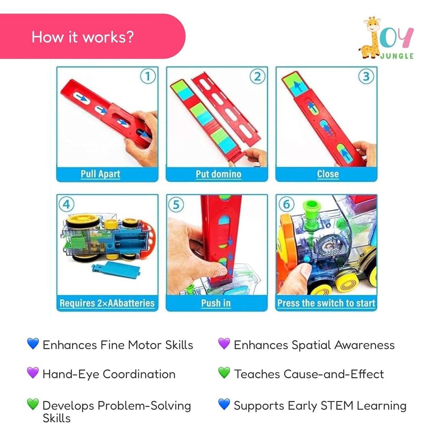 Train Domino Set for Kids I BPA-Free with Sound Effects