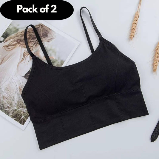 Seamless Padded Bra for Women – Pack of 2 | Full Coverage, Back Closure, All-Day Comfort | Assorted Colors, Free Size