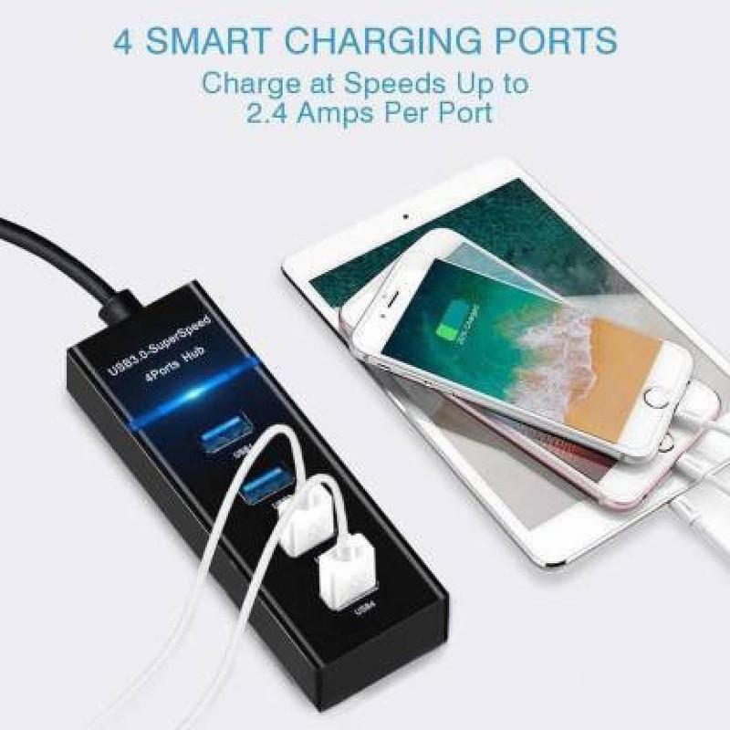 Auto Ryde 3.0 USB SuperSpeed Hub I 4 Port Extension I Plug and Play