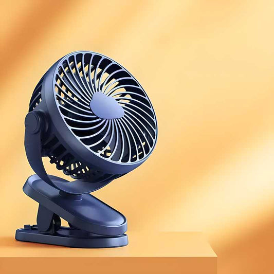 Portable USB Desk Fan I Rechargeable I Silent Airflow I Clip and Tabletop Use