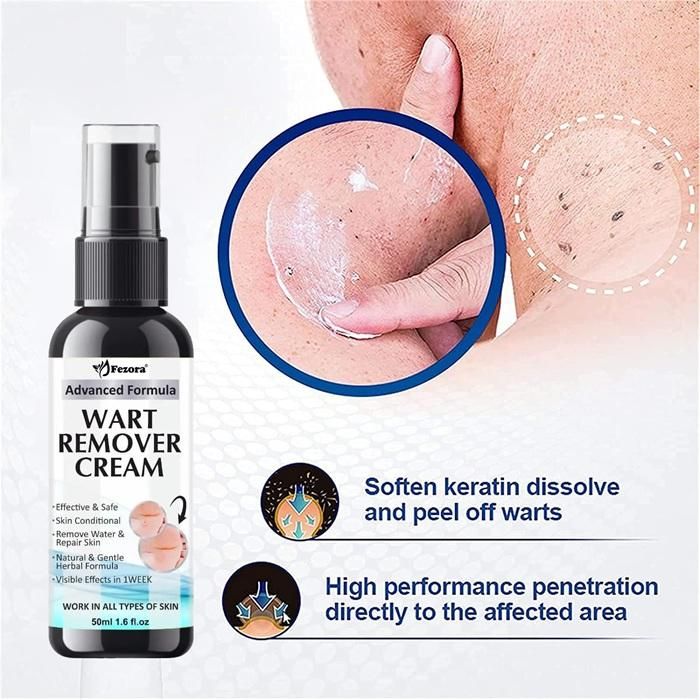 Fezora Wart Remover Ointment – Therapeutic Wart Removal Cream for Moles, Skin Tags & Warts | 50ml Each | Pack of 2