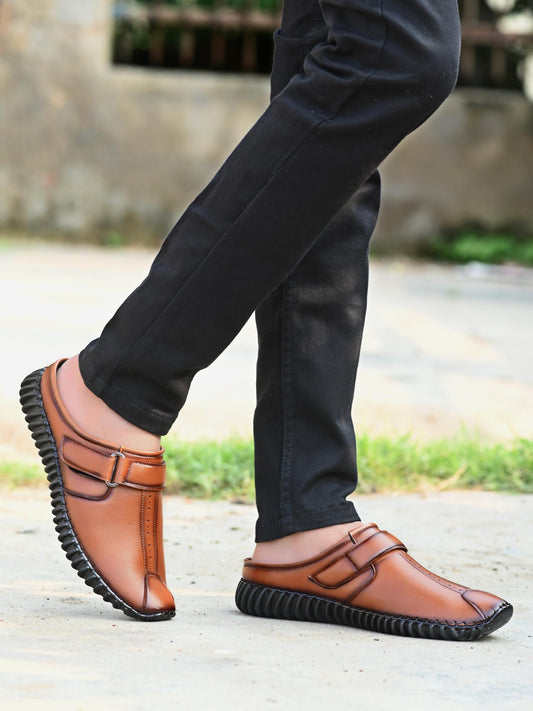 Men’s Tan Loafer Casual Shoes – Bantu Style Slip-On with Airmix Sole