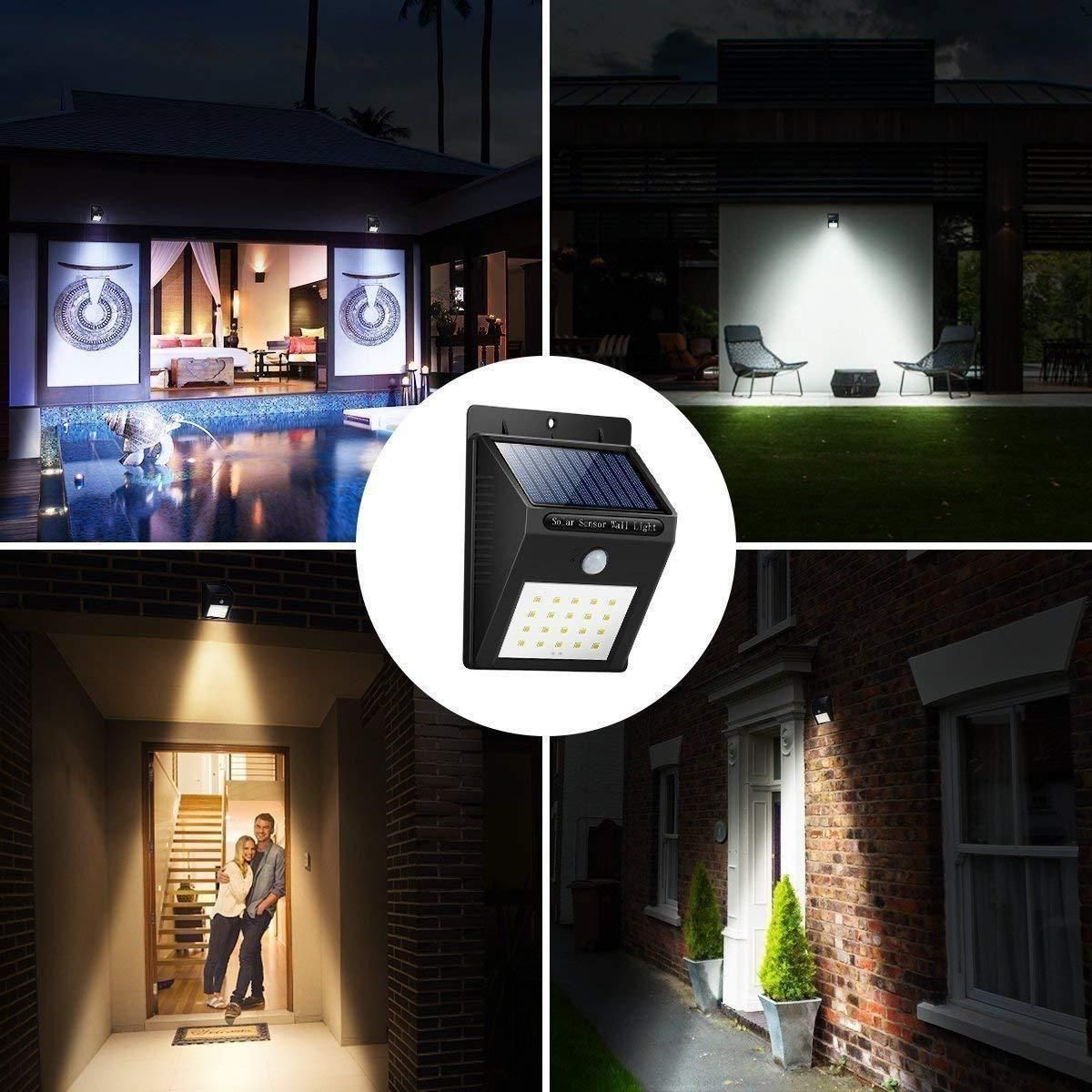 Solar Powered Outdoor LED Motion Sensor Light for Wall or Garden – Waterproof and Energy Saving
