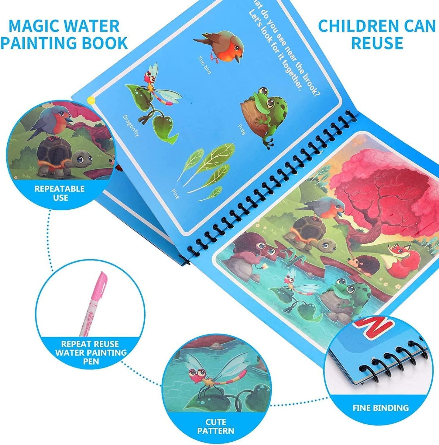 Magic Water Coloring Book – Reusable & Quick-Dry