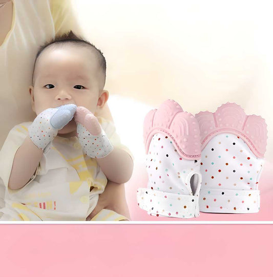 Silicone Self-Soothing Teether Glove Toy for Babies