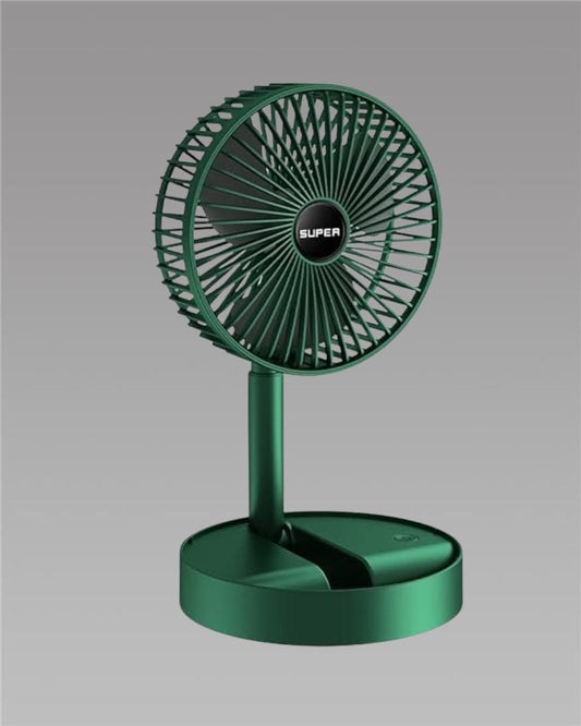 Adjustable Telescopic Rechargeable Standing Fan | Foldable Pedestal Fan for Desk and Floor Use