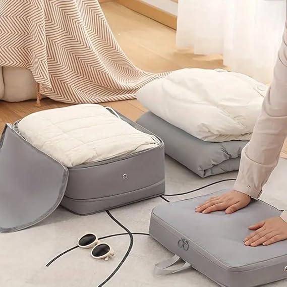 Travel Compression Storage Bag Organizer – Foldable Nylon Packing Cube with Handle & Zipper | Lightweight | 1 Piece