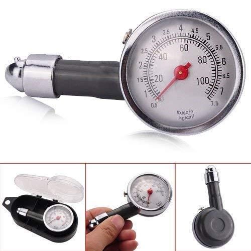 Steel Tire Pressure Gauge for Car and Bike – Compact and Durable