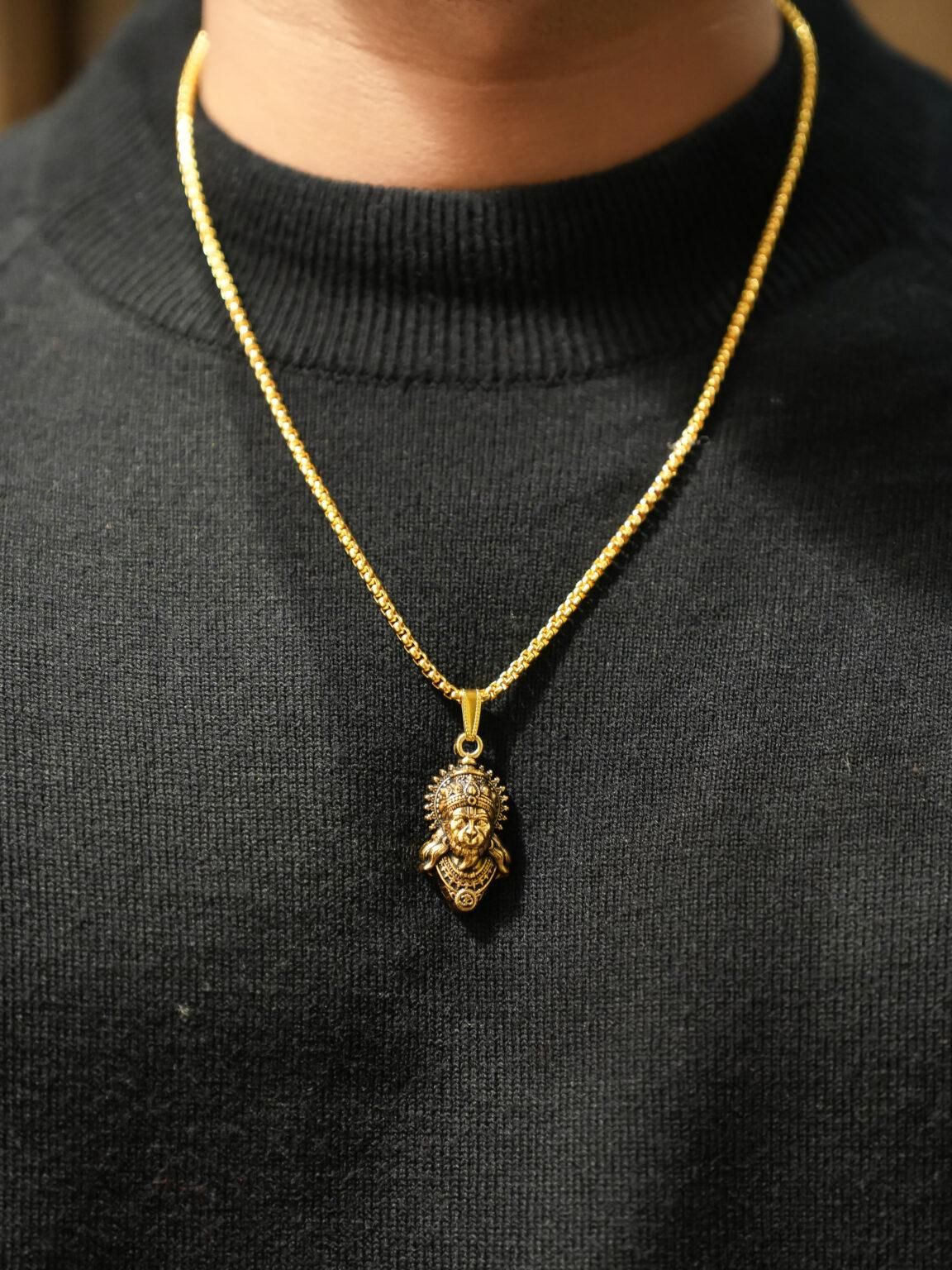 Lord Hanuman Pendant with Chain – Devotional Jewellery