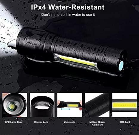 Mini Portable LED Torch I Compact Emergency Flashlight with SOS Mode