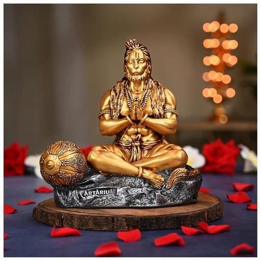 🙏 Mahabali Lord Hanuman Ji Statue – Meditative Pose Decorative Idol (Pack of 1, 20x15x10 cm)