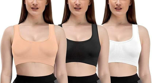 Women's Cotton Air Bra – Pack of 3 | Seamless, Breathable Comfort Bras | Multicolor, Wire-Free Daily Wear