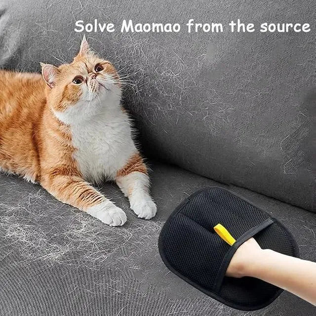 Pet Hair Removal Glove | Gentle Grooming & Shedding Brush for Dogs & Cats