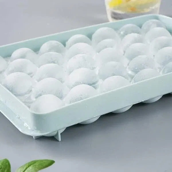 Flexible Round Ice Cube Tray I 33-Cavity Mini Molds for Whiskey & Cocktails I Reusable & Multicolor I Pack of 1